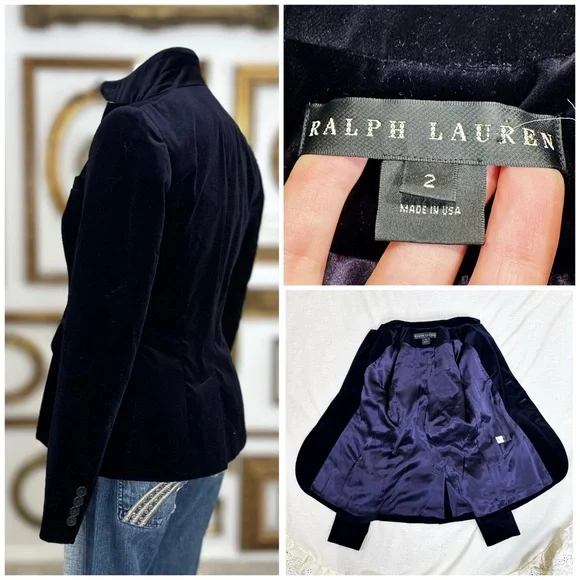 Ralph Lauren Black Label Velvet Equestrian Style Jacket - Picture 5 of 14